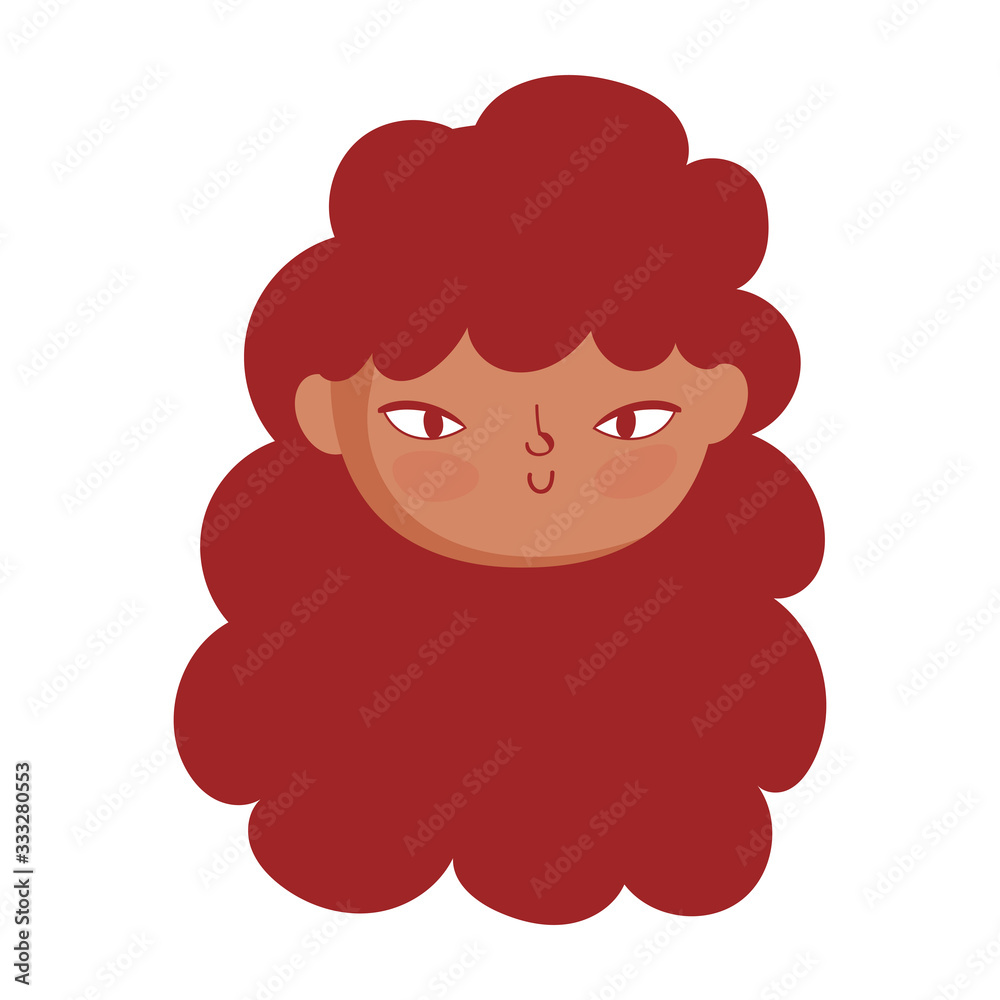 face young woman female character isolatd icon face young woman female character isolatd icon