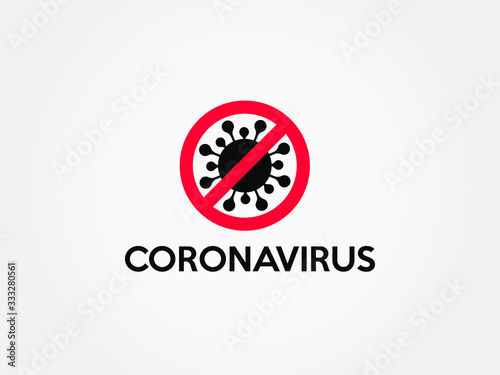 Coronavirus covid19 covid-19 stop attention danger protection. Corona virus stop. Icon stop. White background. Red. Vector coronavirus. Pandemic influenza
