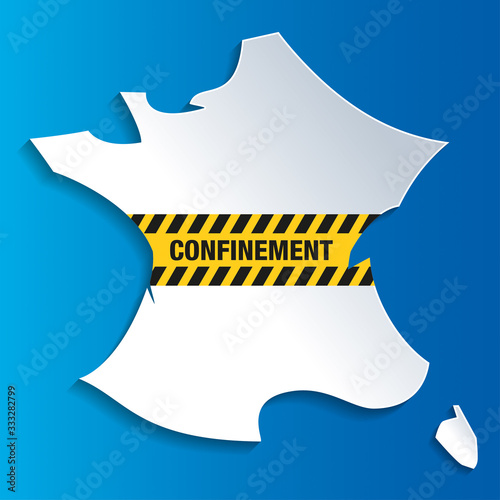 Coronavirus-Bannière confinement sur carte de France-1