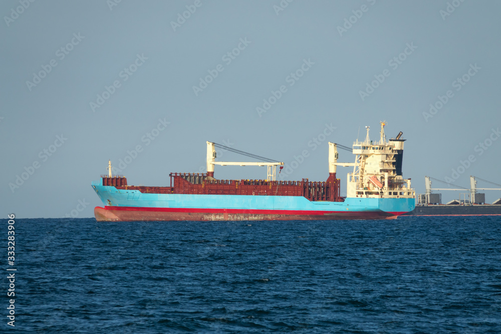 cargo ship skyline sailing Transport and logistics, export, merchandise sea transports