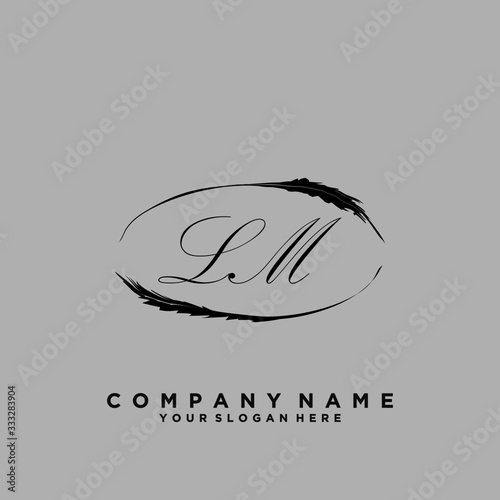 Initial Letter LM Logo With circle Template Vector	
