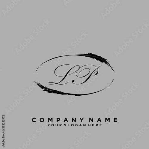 Initial Letter LP Logo With circle Template Vector	
