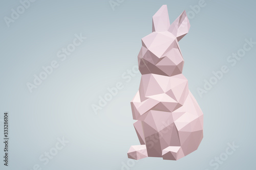 Low poly paper bunny