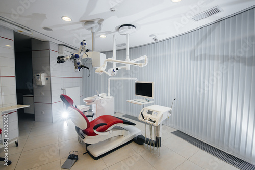 Beautiful white dental office with new modern equipment