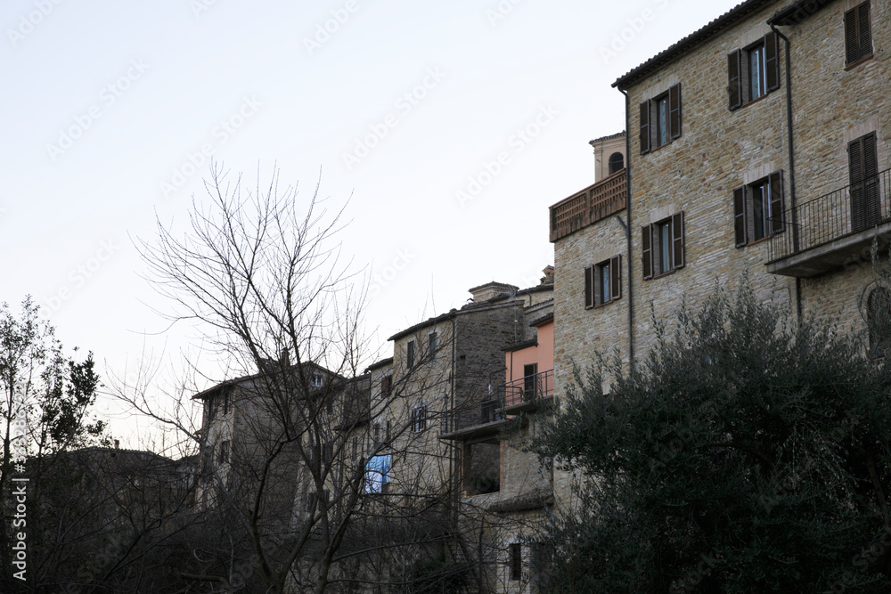 Serra San Quirico (AN), Italy - January 1, 2019:  Serra San Quirico village, Ancona, Marche, Italy