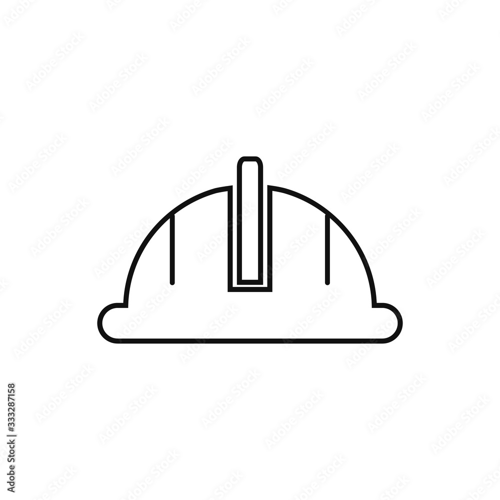 Safety Helmet Line Icon. Editable Vector Symbol Illustration. Safety Helmet Line Icon. Editable Vector Symbol Illustration.