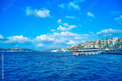 Uskudar Ferry Port, Bosphorus Bridge, Istanbul, Turkey. © stdemiriz