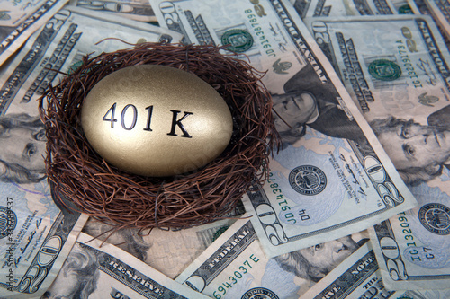 Money and gold nest eggs concept for retirement, savings, and financial planning