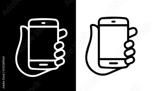  Smartphones Thin Line Icons vector design black and white 