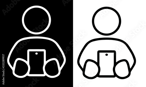  Smartphones Thin Line Icons vector design black and white 
