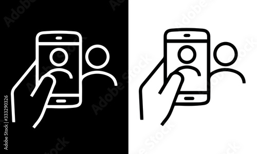  Smartphones Thin Line Icons vector design black and white 