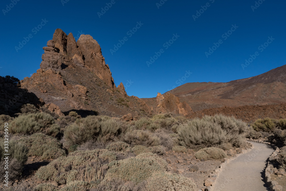 Fototapeta premium View of Roques de García unique rock formatio, Teide National Park, Tenerife, Canary Islands, Spain