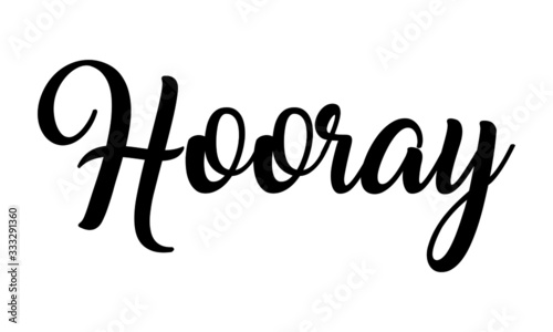 Hooray Creative Cursive  Black Color handwritten lettering on white background. 