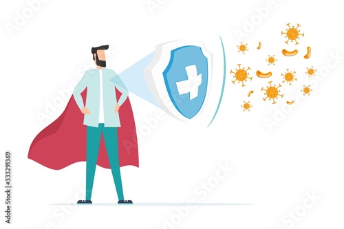 Protect from Coronavirus. protect from covid-19 virus or coronavirus concept. fight the virus. avoiding corona viruses - Vector illustration