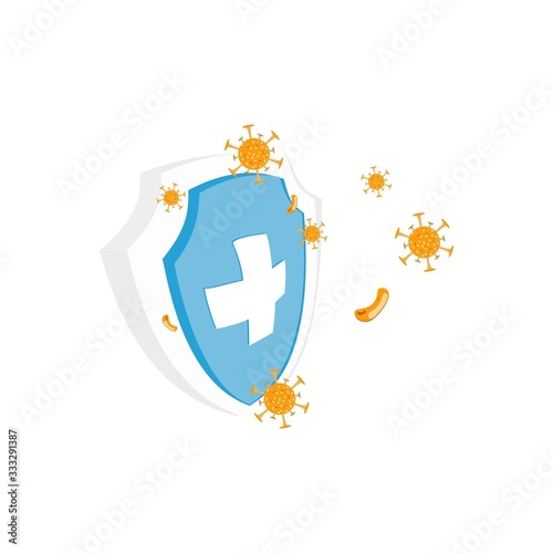 Protect from virus. protect from covid-19 virus or coronavirus concept. fight the virus. defend from virus. avoiding corona viruses - Vector illustration