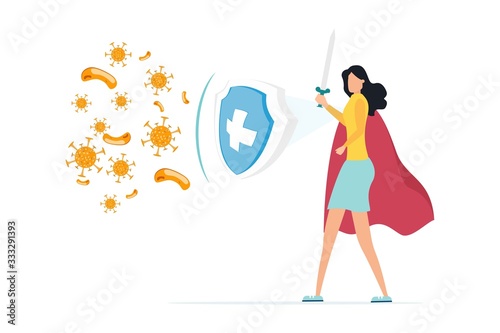 Protect from Coronavirus. protect from covid-19 virus or coronavirus concept. fight the virus. avoiding corona viruses - Vector illustration