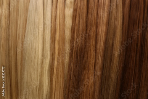 Homogeneous hair texture. Extension, the manufacture of wigs.