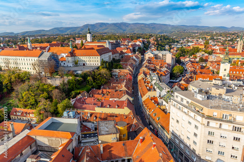 Aerial view Zagreb city in Croatia 