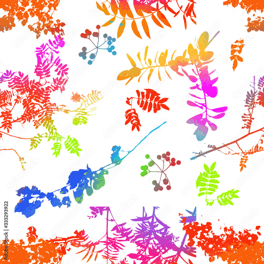 The seamless background is the silhouettes of the trees. Print tree branches. Mixed media. Vector illustration The seamless background is the silhouettes of the trees. Print tree branches. Mixed media. Vector illustration