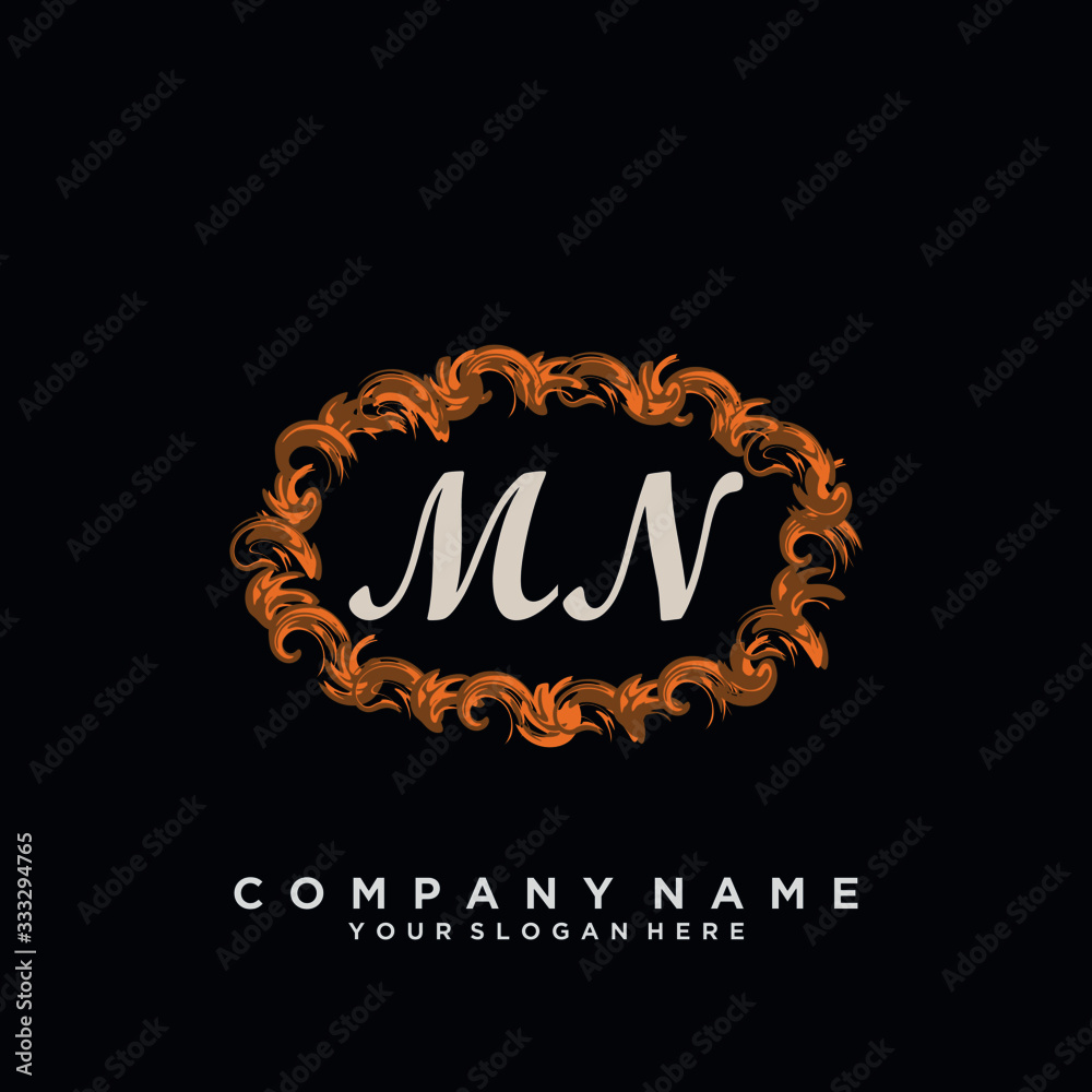 Initial Letter MN Logo With circle Template Vector	

