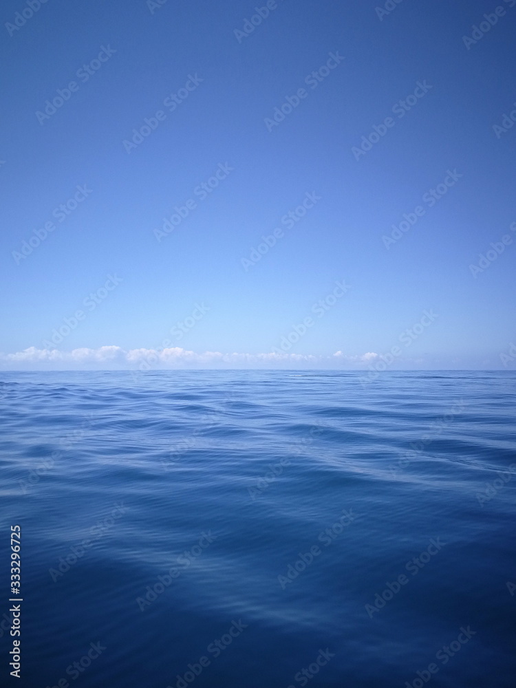 Deep blue sea horizon panorama