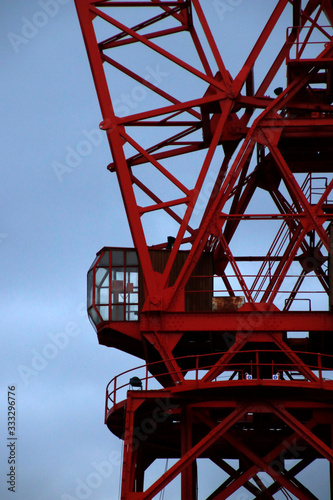 Red crane in Bilbao photo