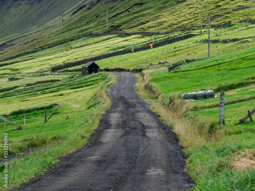 Faroe Islands  Bor  oy  the road to abandoned Muli village.