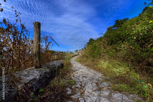 ancient Roman paved road on the Prenestine mountains © avalon1973