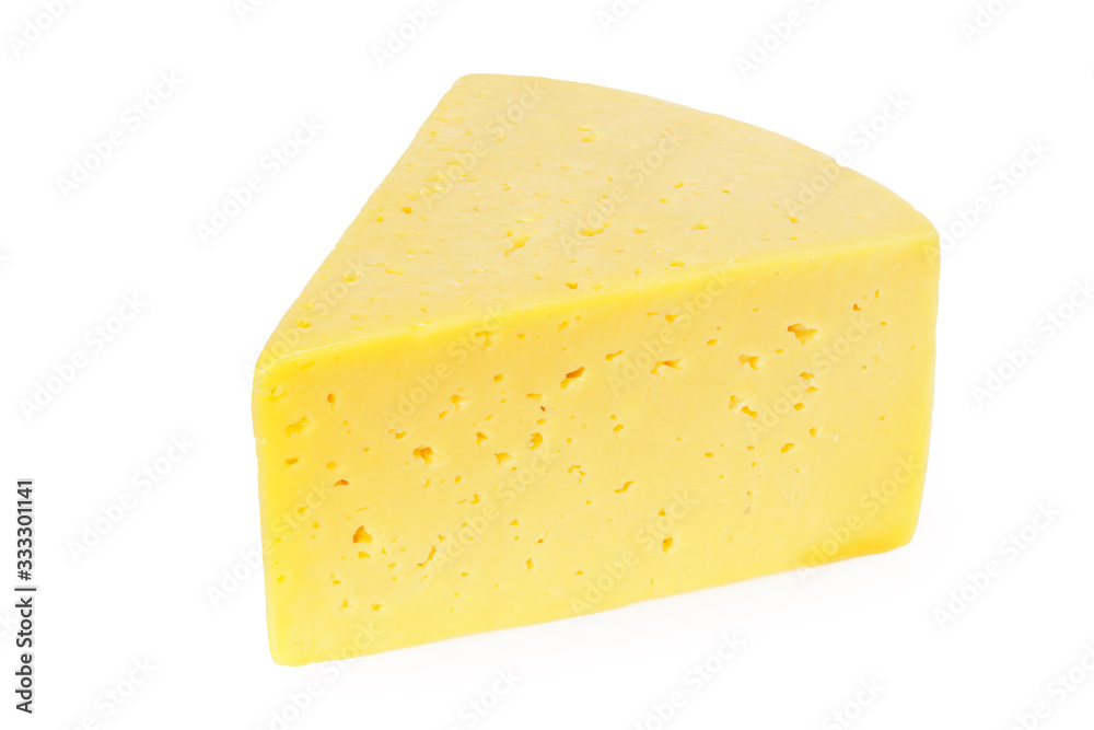 Cut of cheese isolated on a white background