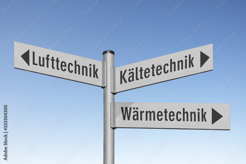 Wegweiser, Leistungspalette in den Bereichen Kälte-, Wärme- und Lufttechnik Wegweiser, Leistungspalette in den Bereichen Kälte-, Wärme- und Lufttechnik