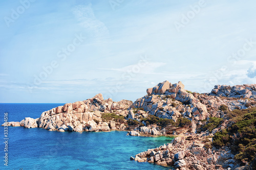 Fototapeta Naklejka Na Ścianę i Meble -  Rocks at Capo Testa Santa Teresa Gallura Mediterranean sea