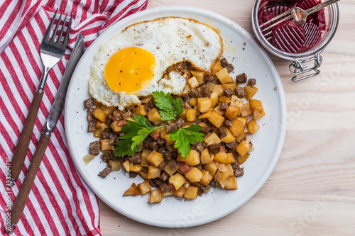 Pyttipanna hash, traditional Swedish food made out of leftovers photo