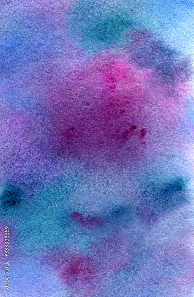 Abstract blue-purple-pink watercolor background Purple, violet, lilac and blue watercolor stains.