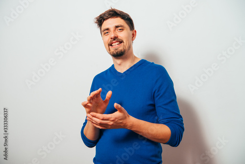 man claps and applauding