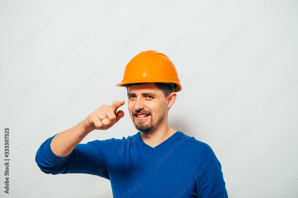 builder helmet. Man builder helmet. Man
