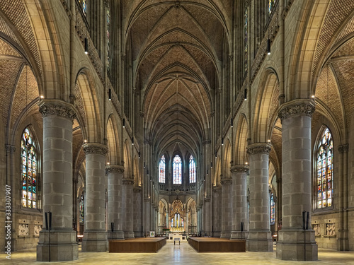 Obraz na płótnie Linz, Austria. Interior of New Cathedral (Cathedral of the Immaculate Conception). This is the largest, though not the tallest church in Austria. w salonie