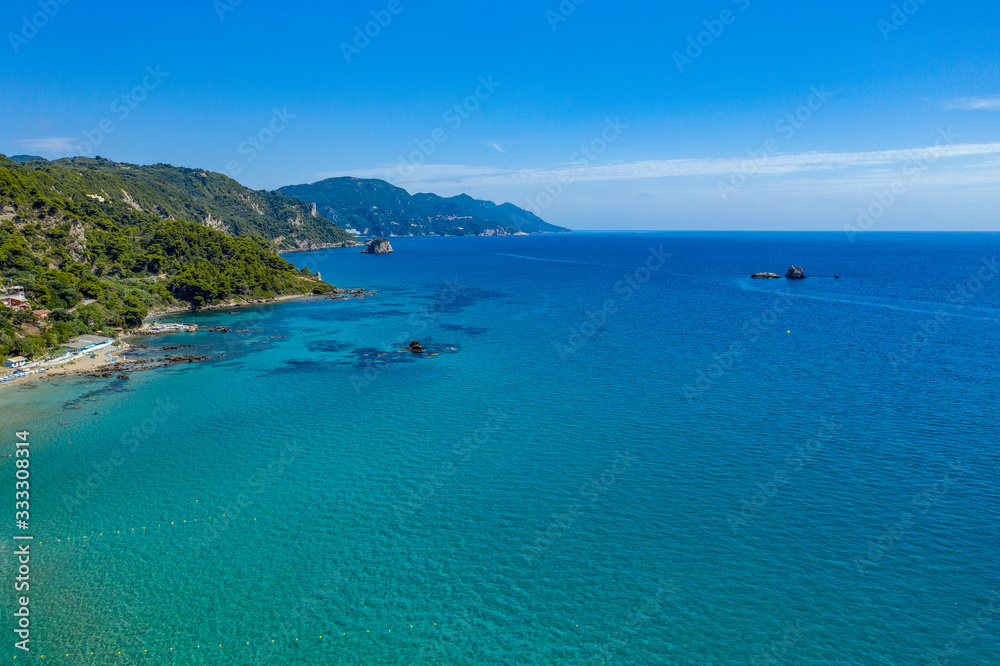 Aerial landscape of beach.Top view of summer sea. 
