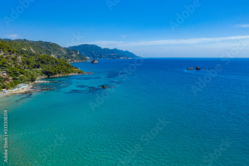 Aerial landscape of beach.Top view of summer sea. 