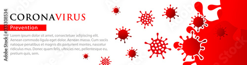 Banner with coronavirus concept 2019-nCoV template for your text. vector illustration