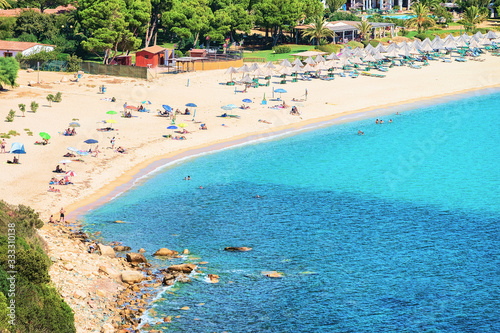 Beach at Villasimius and Mediterranean sea South Sardinia