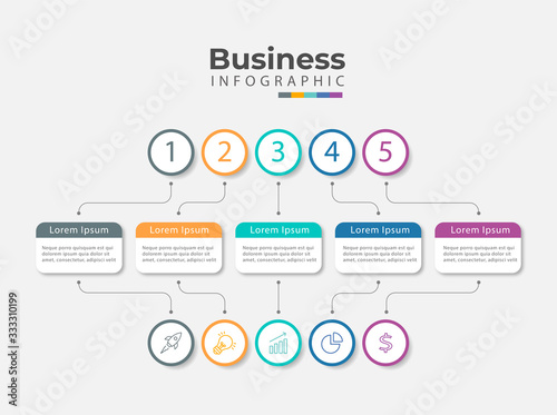Timeline infographic modern 5 step