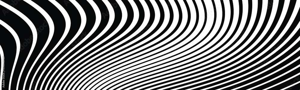 Abstract pattern. Texture with wavy, curves lines. Optical art background. Wave design black and white. Digital image with a psychedelic stripes. Vector illustration Abstract pattern. Texture with wavy, curves lines. Optical art background. Wave design black and white. Digital image with a psychedelic stripes. Vector illustration