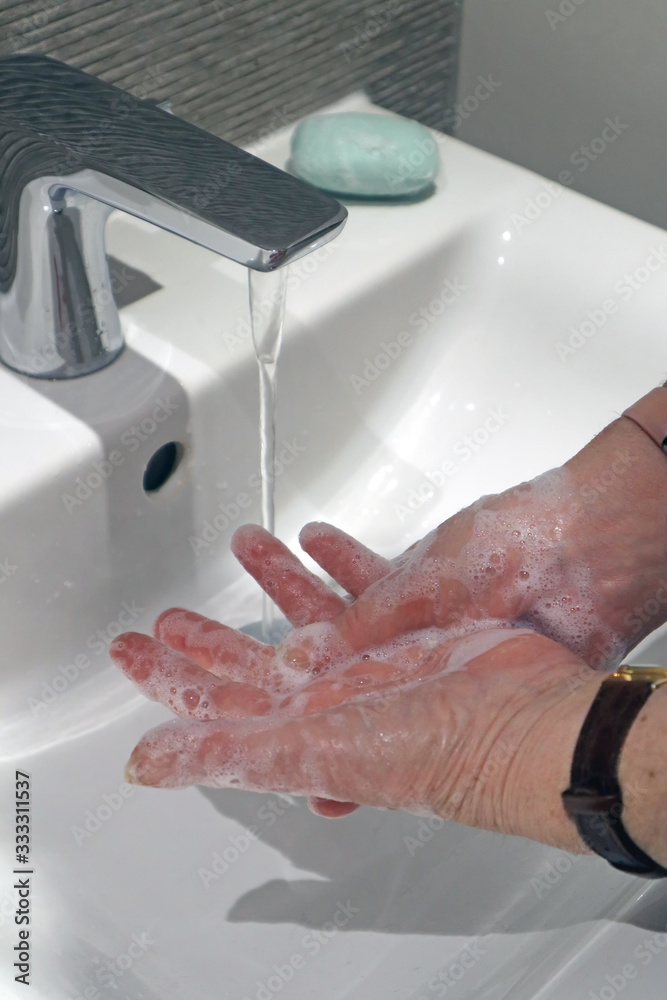 Fototapeta premium Hand washing with soap