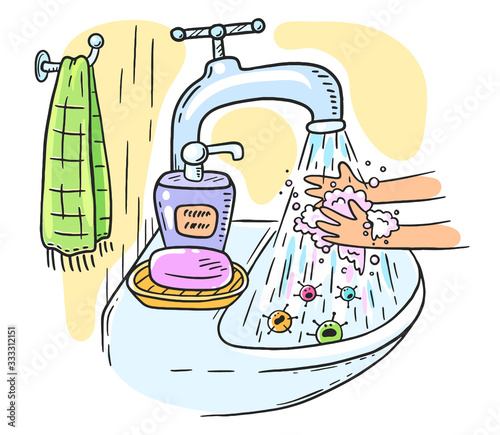 Handwashing with soap or hand hygiene helps to prevent infections and avoid germs and viruses