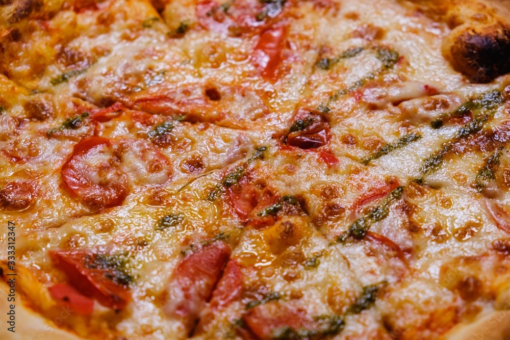 Background pizza pepper rustic sauce, view. Background pizza pepper rustic sauce, view.