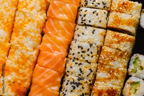 Japanese sushi seafood roll...