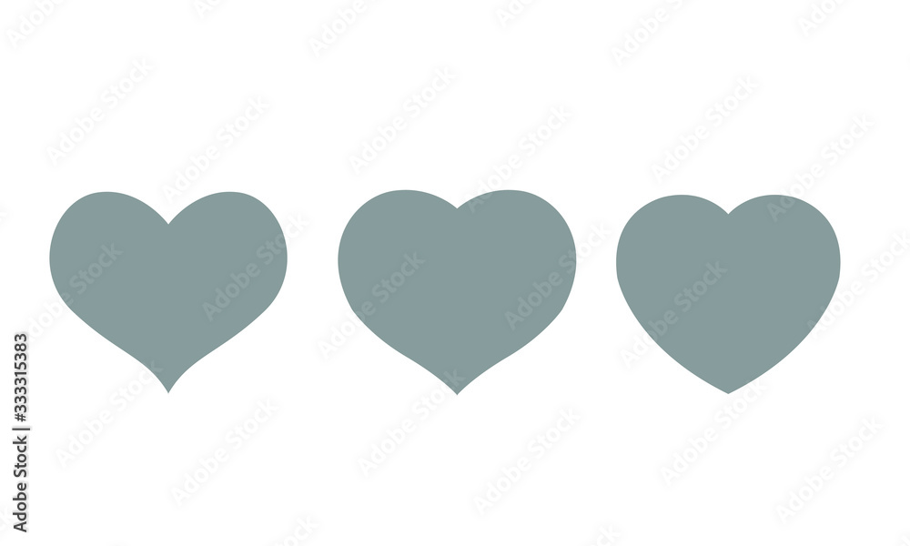 Symbol, gray heart icon, on a white background