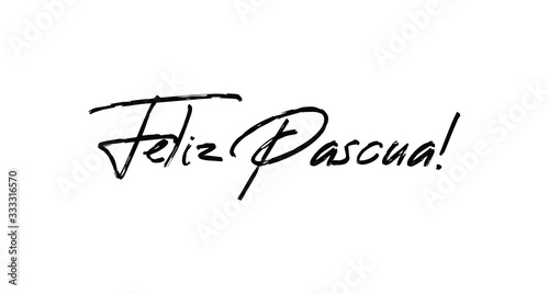 Happy easter lettering text in spanish language. Vector calligraphy.