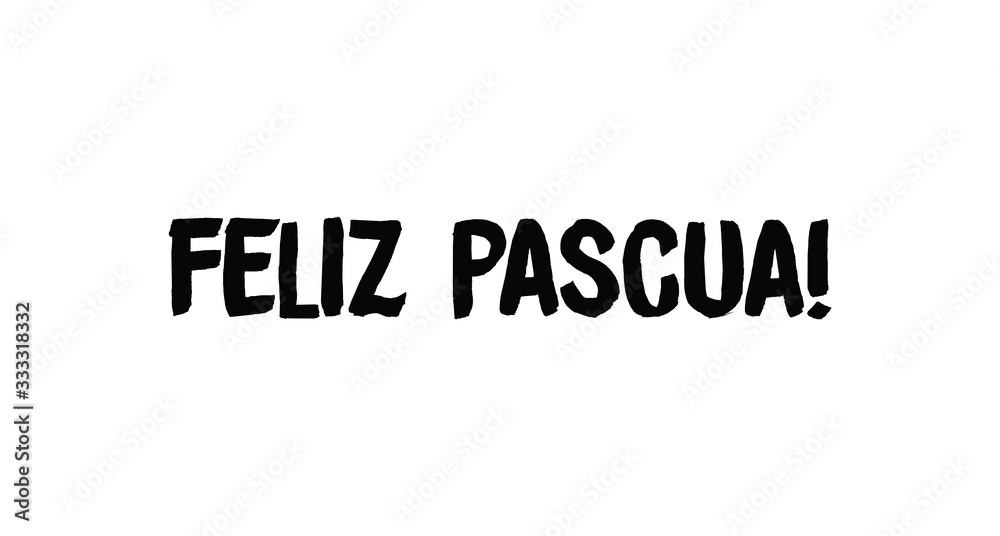 Happy easter lettering text in spanish language. Vector calligraphy.