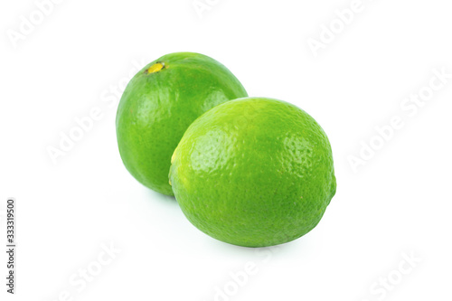 Fresh lime isolated on white background with clipping path